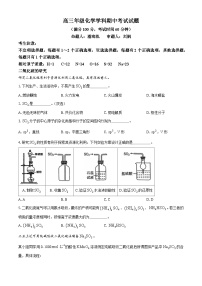 上海市南洋中学2024-2025学年高三上学期期中考试化学试题(无答案)