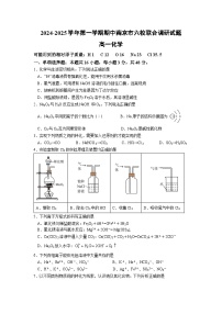 江苏省南京市六校2024-2025学年高一上学期期中联合调研 化学试题