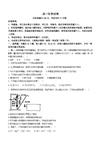 新疆兵地联盟2024-2025学年高一上学期期中联考 化学试卷