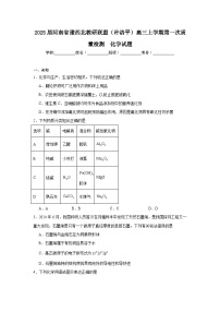 2025届河南省豫西北教研联盟（许洛平）高三上学期第一次质量检测化学试题