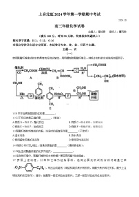 上海市上海宋庆龄学校2024-2025学年高三上学期期中考试 化学试题(无答案)