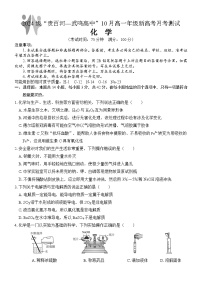 广西壮族自治区贵百河-武鸣高中2024-2025学年高一上学期10月月考试题 化学