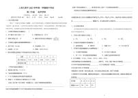 上海市上海师范大学附属中学2023-2024学年高三上学期期中考试 化学试题