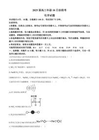 晋豫名校联盟2025届高三上学期10月大联考化学试卷+答案