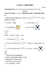 北京市清华大学附属中学2024-2025学年高三上学期统练（三）化学试题（Word版附解析）