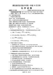 湖北省武汉市2023_2024学年高一化学上学期10月月考试题pdf