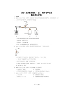 2024北京重点校高一下学期期中真题化学分类汇编：氮及其化合物2