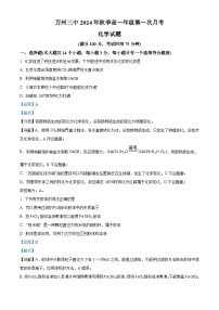 重庆市万州第三中学2024-2025学年高一上学期第一次月考化学试卷（Word版附解析）