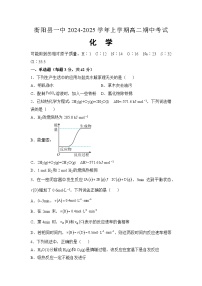 湖南省衡阳市衡阳县第一中学2024-2025学年高二上学期11月期中考试化学试卷（Word版附解析）