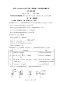 安徽省合肥市第一中学2024-2025学年高三上学期11月教学质量检测化学试卷（PDF版附解析）