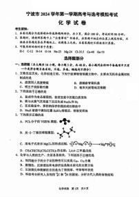 2025届浙江省宁波市高三上学期高考一模化学试题