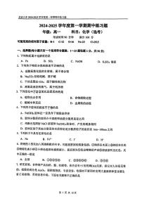 2024北京八中高一上学期期中化学试卷