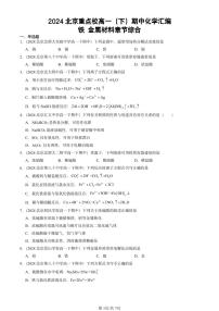 2024北京重点校高一下学期期中真题化学汇编：铁 金属材料章节综合