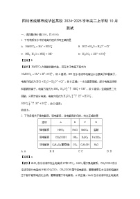 四川省成都市成华区某校2024-2025学年高二上学期10月测试化学试卷（解析版）