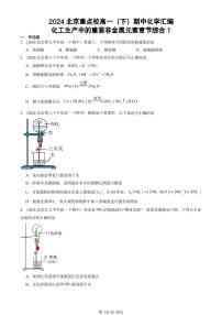 2024北京重点校高一下学期期中真题化学汇编：化工生产中的重要非金属元素章节综合1