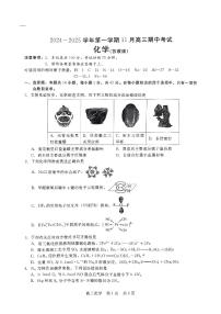 河北省沧州市沧县中学2024-2025学年高三上学期11月月考 化学试题