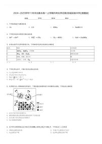 2024～2025学年11月河北衡水高一上学期月考化学试卷(阜城实验中学)[原题+解析版]