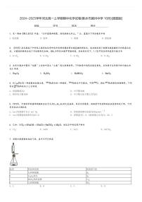 2024～2025学年河北高一上学期期中化学试卷(衡水市冀州中学 10月)[原题+解析版]