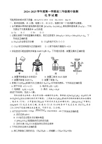 江苏省徐州市2024-2025学年高三上学期11月期中考试 化学试题（含答案）