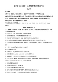 山东部分学校2024-2025学年高一上学期10月学情诊断联考化学试题（原卷版）