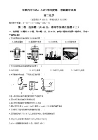 北京市第四中学2024-2025学年高二上学期期中考试化学试卷（含答案）