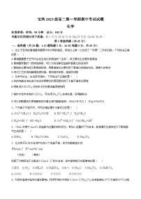 陕西省宝鸡市金台区2024-2025学年高二上学期11月期中化学试题（含答案）