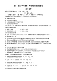 天津市五区县重点校联考2024-2025学年高二上学期11月期中化学试题（含答案）