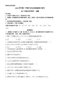 浙江省宁波五校联盟2024-2025学年高二上学期11月期中联考 化学试题