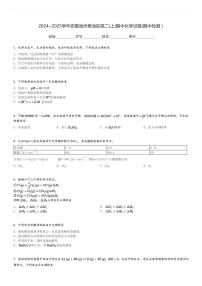 2024～2025学年安徽池州贵池区高二(上)期中化学试卷(期中检测 )[原题+解析]