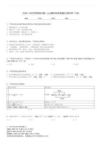 2024～2025学年四川高一(上)期中化学试卷(什邡中学 11月)[原题+解析]