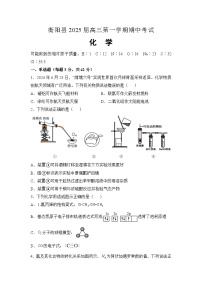 湖南省衡阳市衡阳县2024-2025学年高三上学期11月期中考试 化学试题