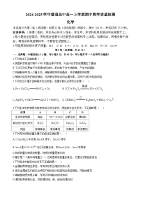 河南省信阳市2024-2025学年高一上学期期中考试化学试卷（Word版附解析）