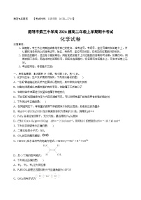 云南省昆明市第三中学2024-2025学年高二上学期期中考试化学试题