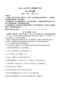 湖北省2024-2025学年高三上学期期中考试化学试卷（Word版附答案）