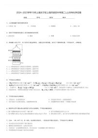 2024～2025学年10月上海长宁区上海市延安中学高二(上)月考化学试卷[原题+解析]