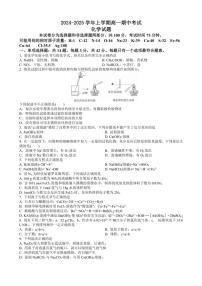 江西省赣州中学2024～2025学年高一(上)期中化学试卷(含答案)