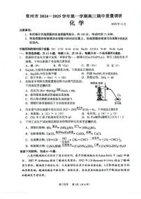 2025届江苏省常州市高三上学期11月考-化学试题+答案