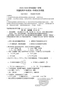 江苏省盐城市五校联考2024-2025学年高一上学期11月期中考试 化学 Word版含答案