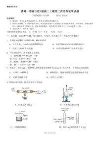 2025南充嘉陵一中高二上学期第二次月考（11月）化学试题PDF版含答案