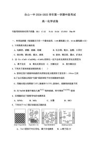 广东省台山市第一中学2024～2025学年高一(上)期中化学试卷(含答案)