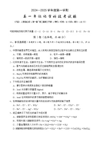 海南省文昌中学2024-2025学年高一上学期11月段考 化学试题