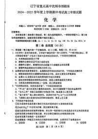 2025沈阳郊联体高三上学期11月期中考试化学PDF版含答案
