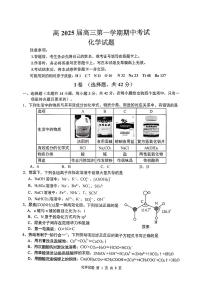 2025重庆市高三上学期10月期中考试化学PDF版含答案