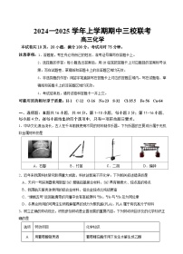 广东省广州外国语、广大附中、铁一中学等三校2024-2025学年高三上学期期中联考化学试卷（Word版附答案）