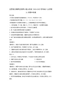 2024-2025学年江苏省无锡市江阴市六校大联考高一(上)11月期中化学试卷(解析版)