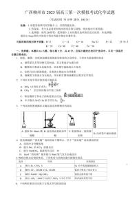 2024～2025学年广西柳州市高三第一次模拟考试化学试卷(含答案)