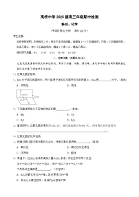 上海市高桥中学2024-2025学年高三上学期期中考试化学试卷