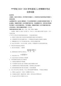 化学丨黑龙江省哈尔滨市师范大学附属中学2025届高三上学期11月期中考试化学试卷及答案