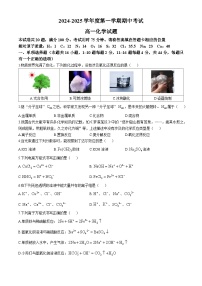 广东省茂名市高州中学2024-2025学年高一上学期期中考试  化学试题