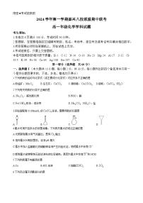 浙江省嘉兴八校联盟2024-2025学年高一上学期期中考试 化学试题